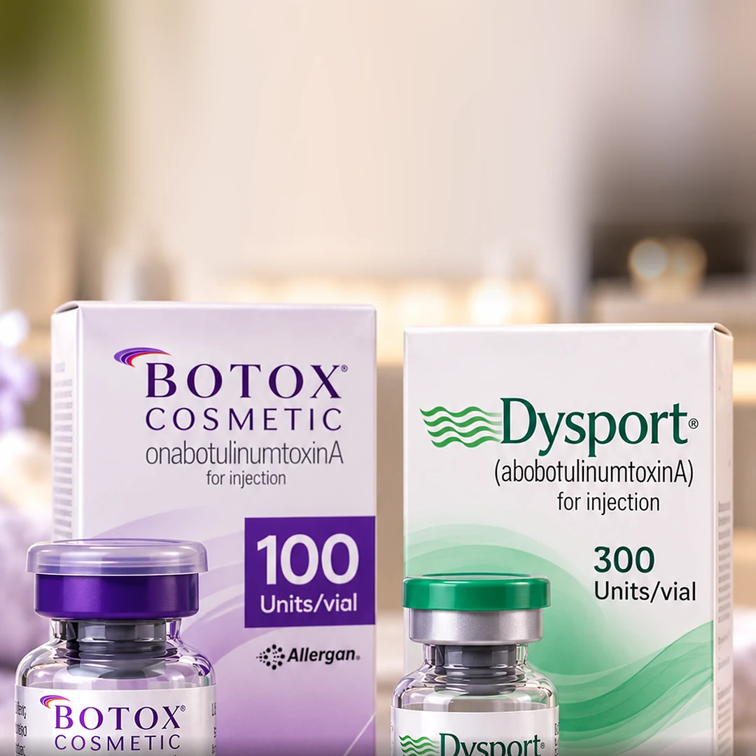 BOTOX® Cosmetic and Dysport® boxes and vials