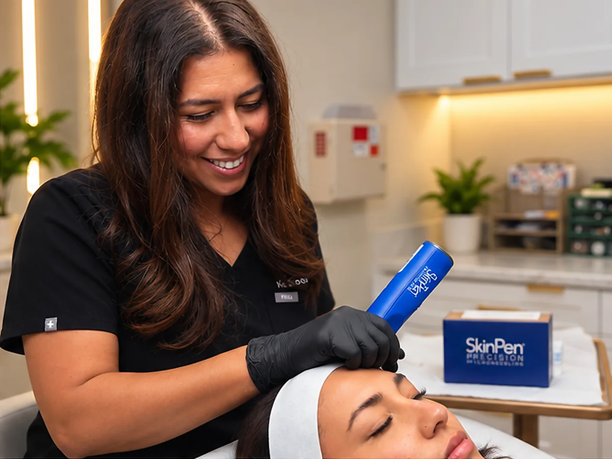 Kia Brooks, RN performing SkinPen® microneedling