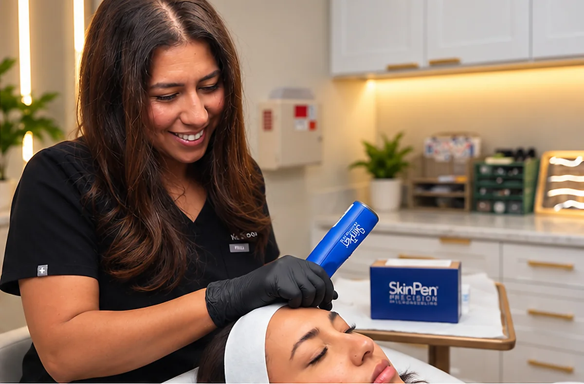 Kia Brooks, RN performing SkinPen® microneedling