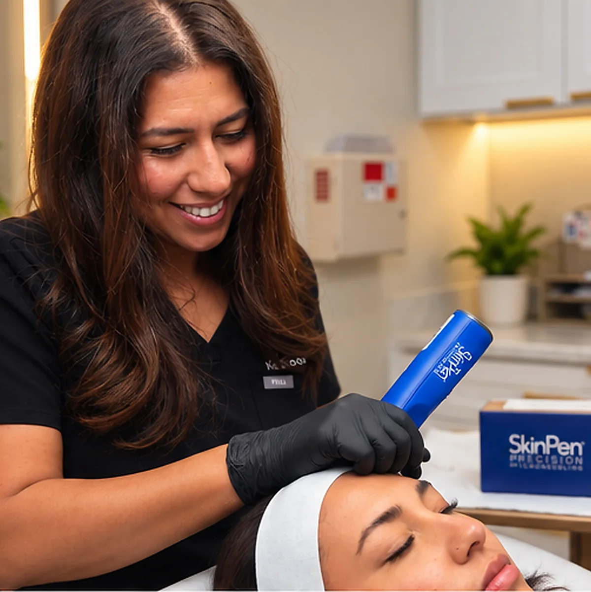 Kia Brooks, RN performing SkinPen® microneedling